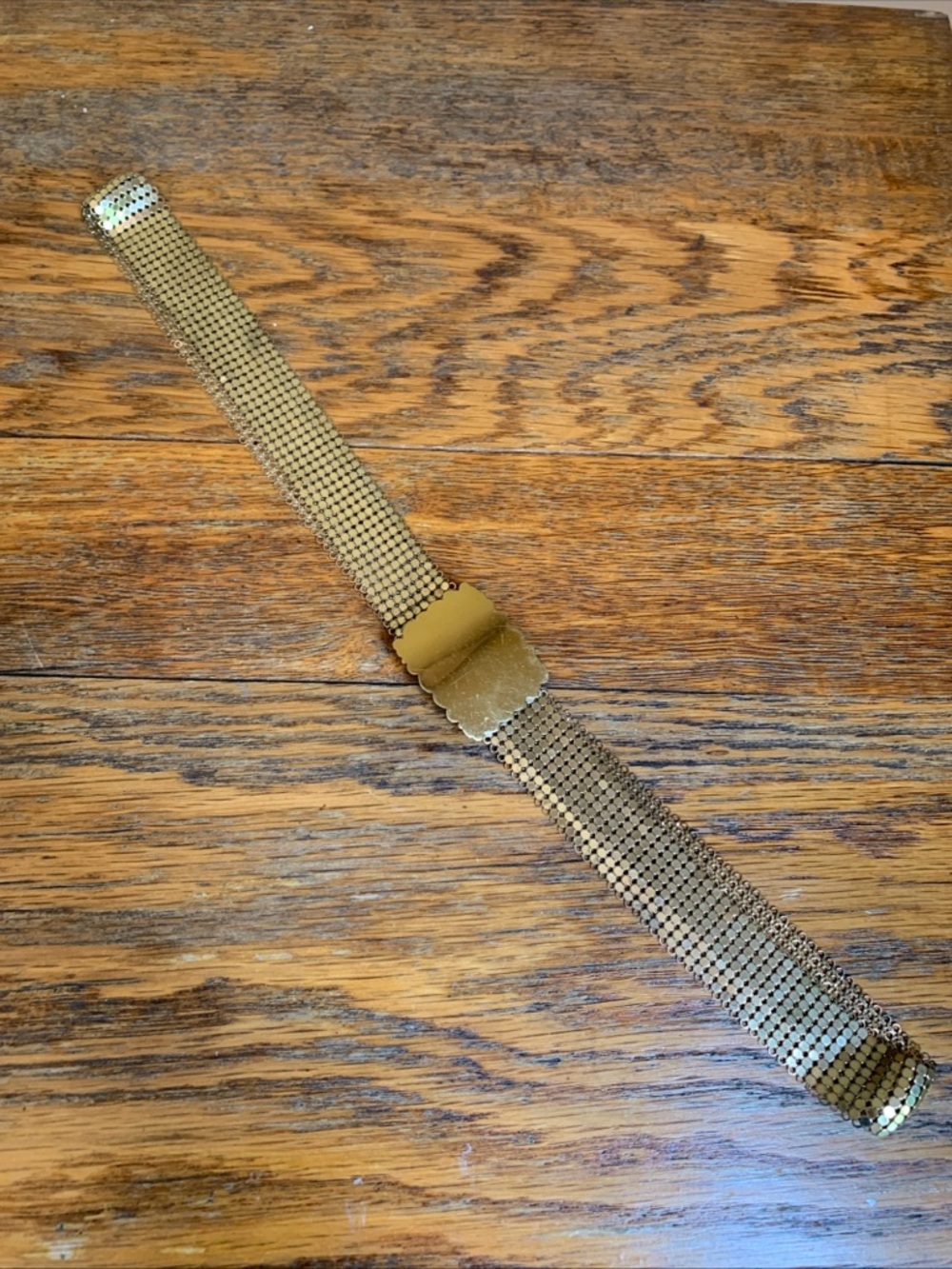 Vintage WHITING & DAVIS CO?? Brass METALLIC MESH BELT Disco Adjustable Festival
